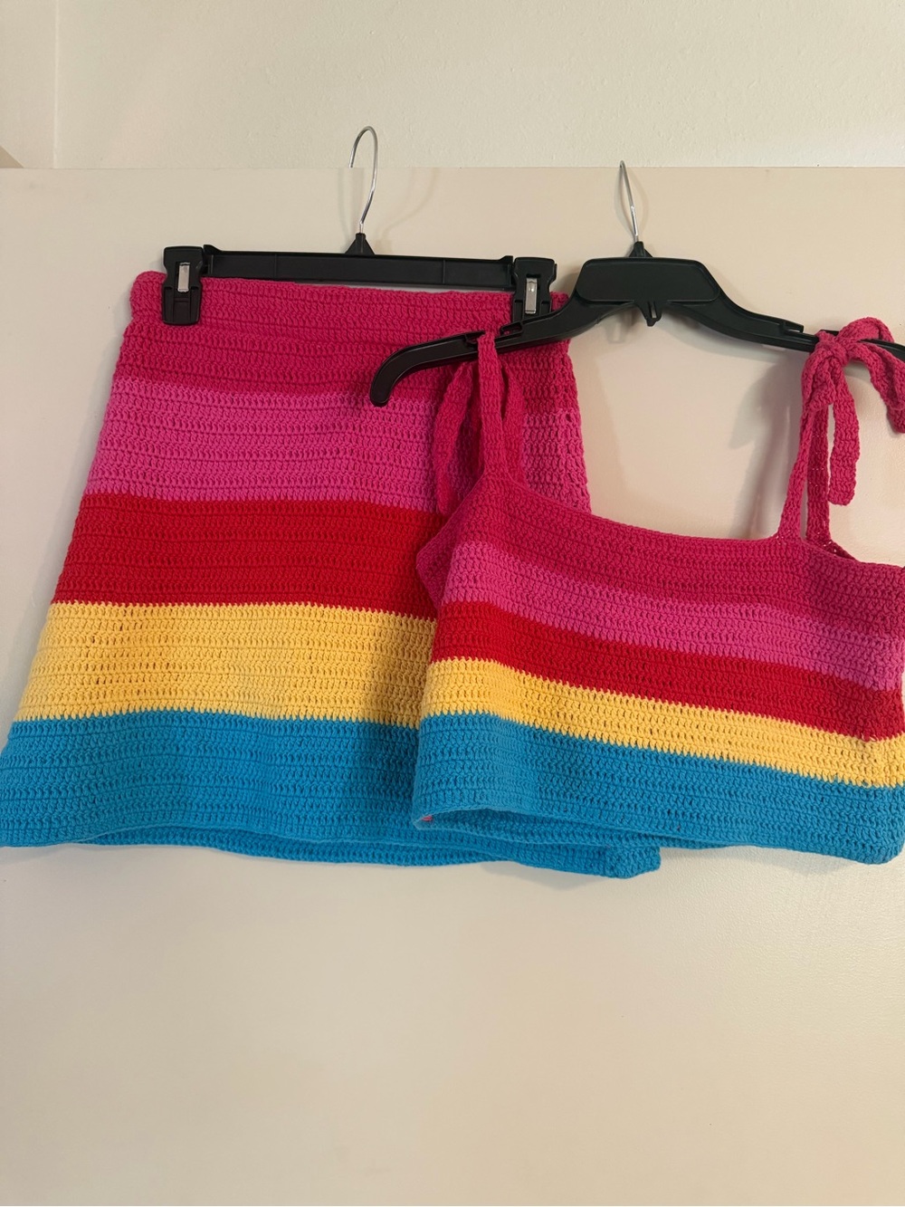 Buddy Love Pink Crocheted Top with Ombre Stripe